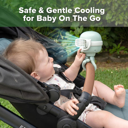 Portable Baby Stroller Fan, 120° Auto Oscillation for Gentle Airflow