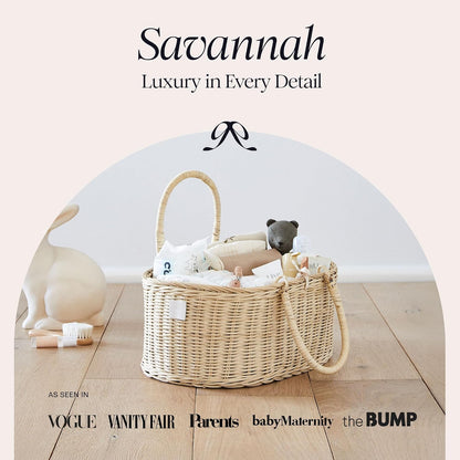 Premium Baby Diaper Caddy Organizer Basket with Cotton Divider