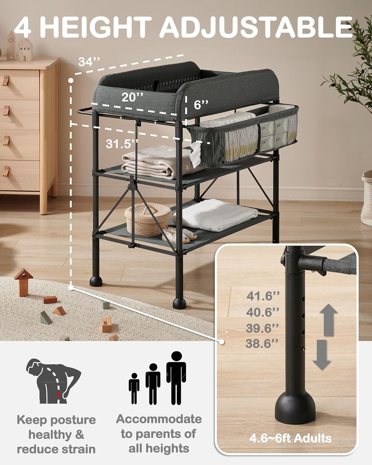 Diaper Changing Station, Portable Baby Changing Table