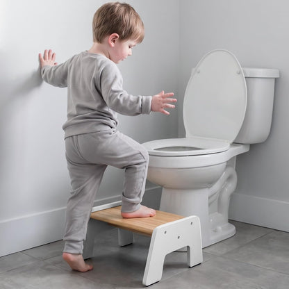 One Step Stool for Kids, Wooden Step for Sink and Potty Training - Gray