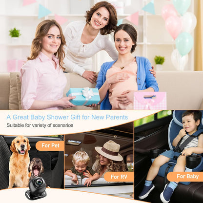 Baby Car Camera Monitor for Backseat - Baby Car Mirror - Safety Rear Facing Infant Back Seat Camera with 4.3" Display, HD 1080P, Night Vision, Easy Installation - Black