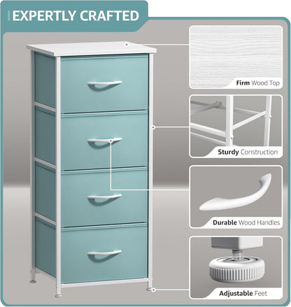 Dresser for Kids Bedroom, Fabric Drawers (5 Drawer, Pastel)