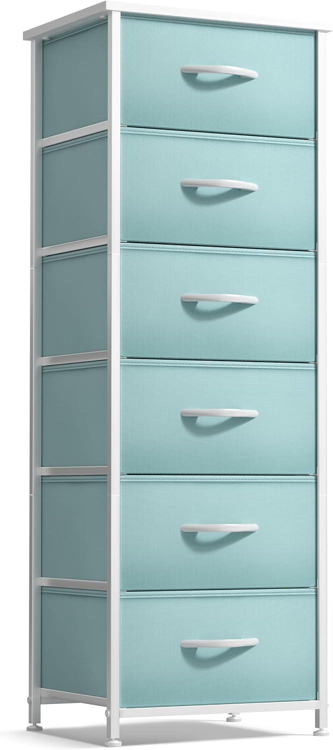 Dresser for Kids Bedroom, Fabric Drawers (5 Drawer, Pastel)