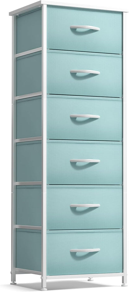 Dresser for Kids Bedroom, Fabric Drawers (5 Drawer, Pastel)