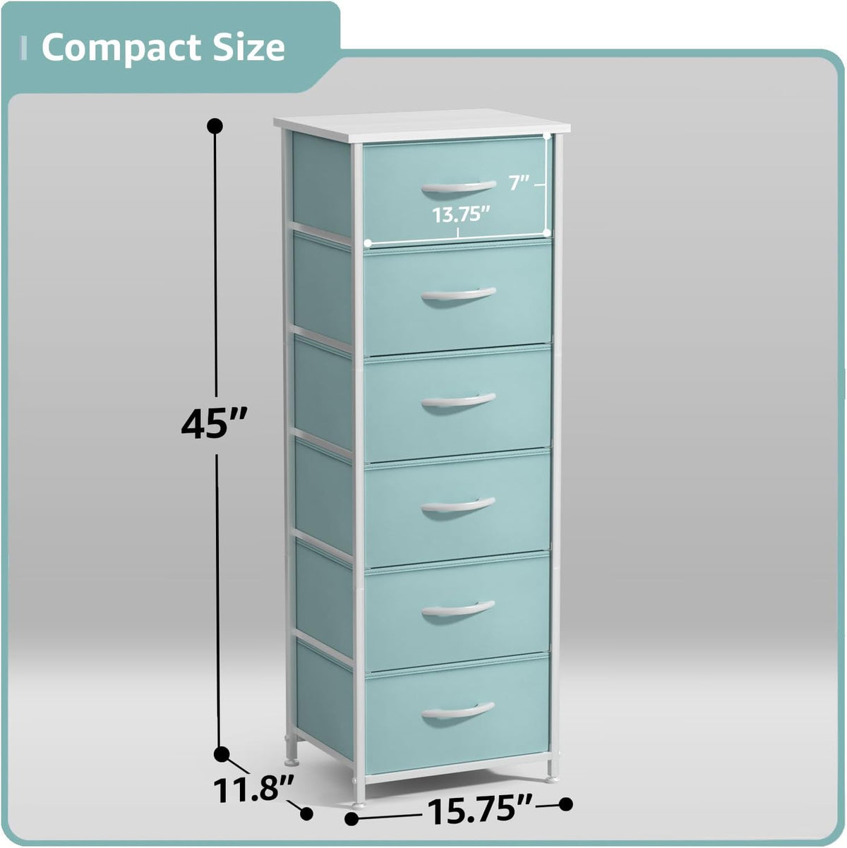 Dresser for Kids Bedroom, Fabric Drawers (5 Drawer, Pastel)