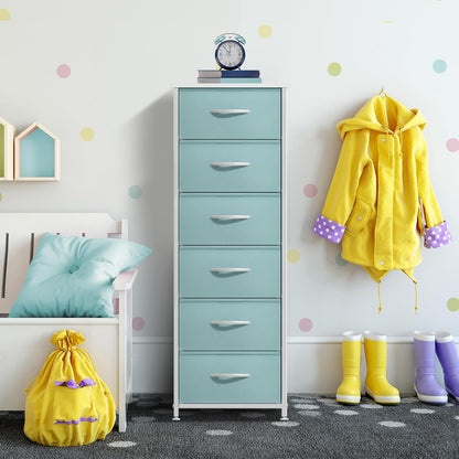 Dresser for Kids Bedroom, Fabric Drawers (5 Drawer, Pastel)