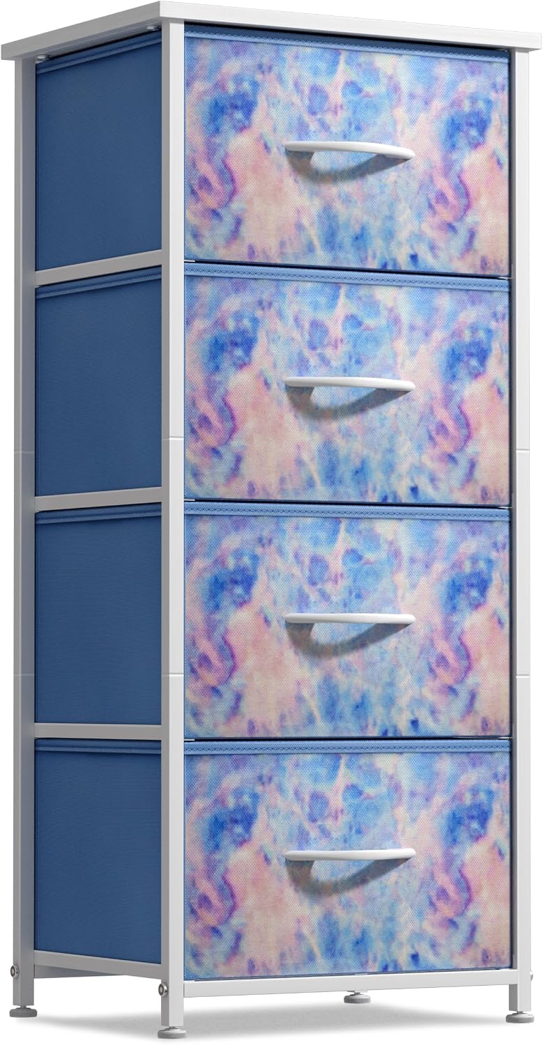 Dresser for Kids Bedroom, Fabric Drawers (5 Drawer, Pastel)