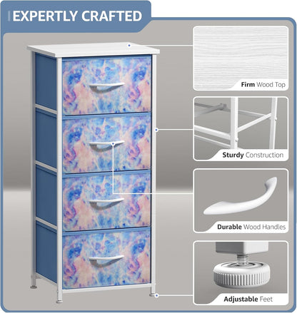 Dresser for Kids Bedroom, Fabric Drawers (5 Drawer, Pastel)