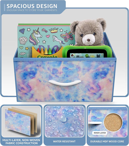 Dresser for Kids Bedroom, Fabric Drawers (5 Drawer, Pastel)