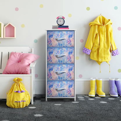 Dresser for Kids Bedroom, Fabric Drawers (5 Drawer, Pastel)