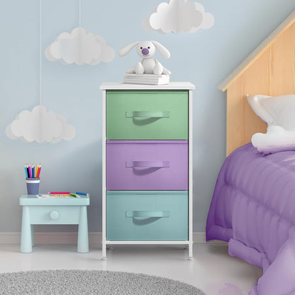 Dresser for Kids Bedroom, Fabric Drawers (5 Drawer, Pastel)