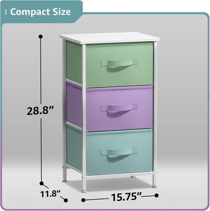 Dresser for Kids Bedroom, Fabric Drawers (5 Drawer, Pastel)