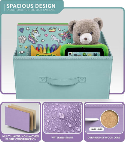 Dresser for Kids Bedroom, Fabric Drawers (5 Drawer, Pastel)