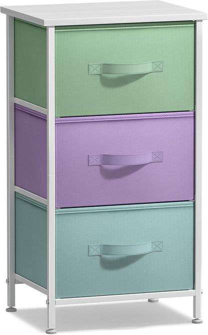Dresser for Kids Bedroom, Fabric Drawers (5 Drawer, Pastel)