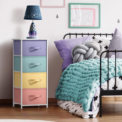 Dresser for Kids Bedroom, Fabric Drawers (5 Drawer, Pastel)