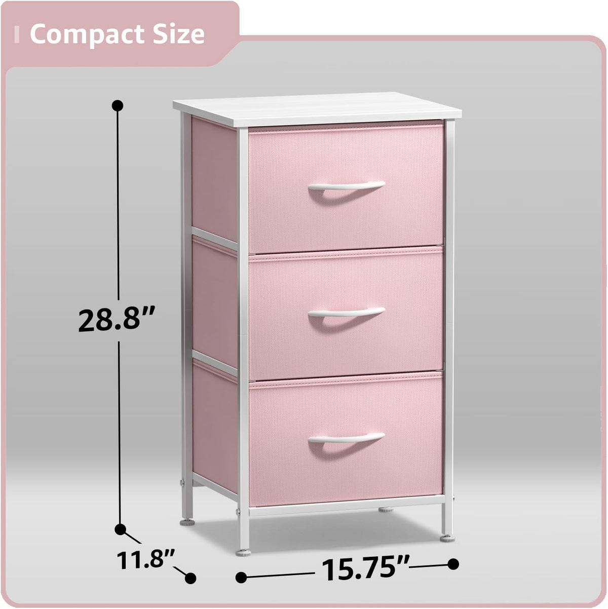 Dresser for Kids Bedroom, Fabric Drawers (5 Drawer, Pastel)
