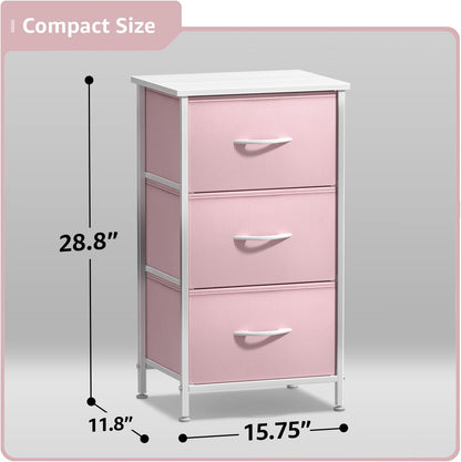 Dresser for Kids Bedroom, Fabric Drawers (5 Drawer, Pastel)
