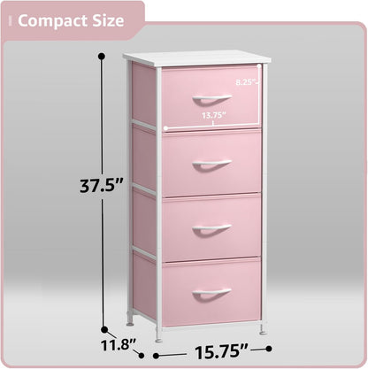 Dresser for Kids Bedroom, Fabric Drawers (5 Drawer, Pastel)
