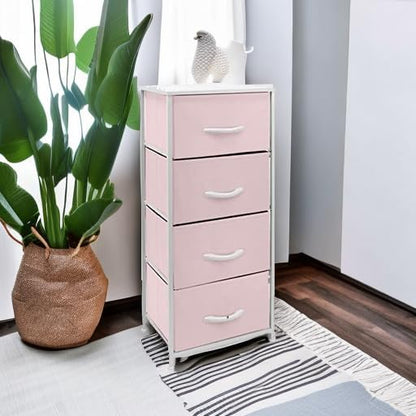 Dresser for Kids Bedroom, Fabric Drawers (5 Drawer, Pastel)