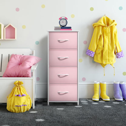 Dresser for Kids Bedroom, Fabric Drawers (5 Drawer, Pastel)