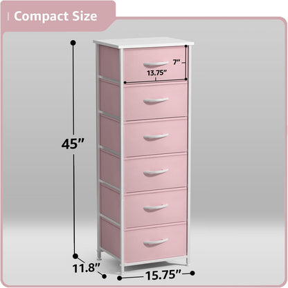 Dresser for Kids Bedroom, Fabric Drawers (5 Drawer, Pastel)