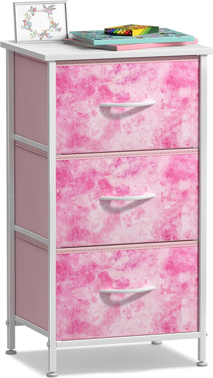 Dresser for Kids Bedroom, Fabric Drawers (5 Drawer, Pastel)