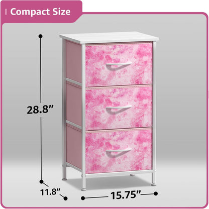Dresser for Kids Bedroom, Fabric Drawers (5 Drawer, Pastel)
