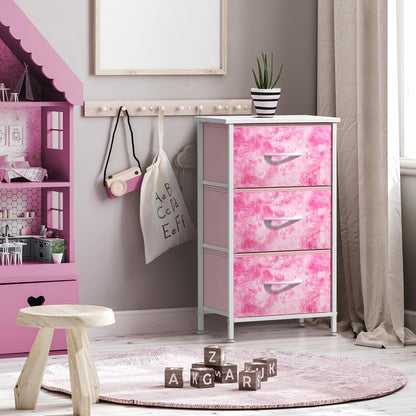 Dresser for Kids Bedroom, Fabric Drawers (5 Drawer, Pastel)