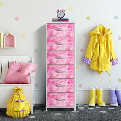 Dresser for Kids Bedroom, Fabric Drawers (5 Drawer, Pastel)