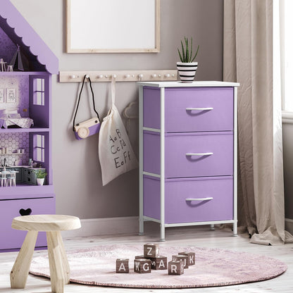 Dresser for Kids Bedroom, Fabric Drawers (5 Drawer, Pastel)