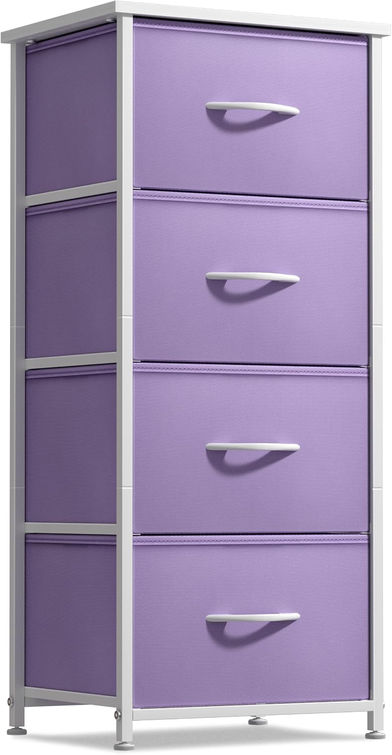Dresser for Kids Bedroom, Fabric Drawers (5 Drawer, Pastel)