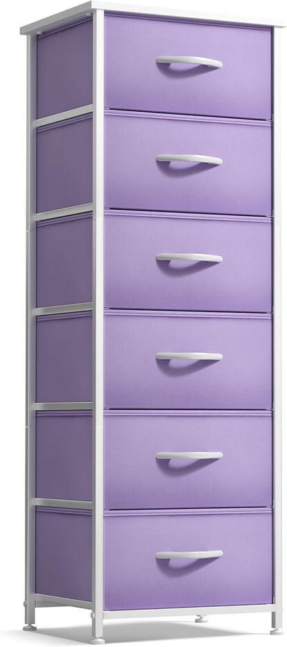 Dresser for Kids Bedroom, Fabric Drawers (5 Drawer, Pastel)