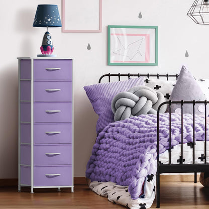 Dresser for Kids Bedroom, Fabric Drawers (5 Drawer, Pastel)