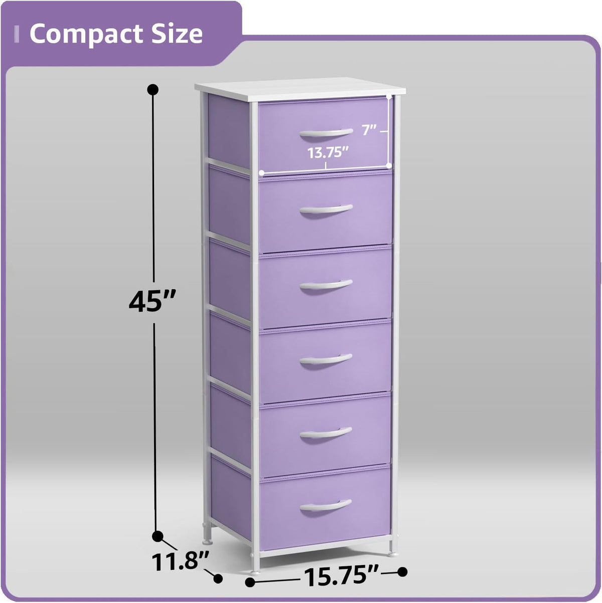 Dresser for Kids Bedroom, Fabric Drawers (5 Drawer, Pastel)