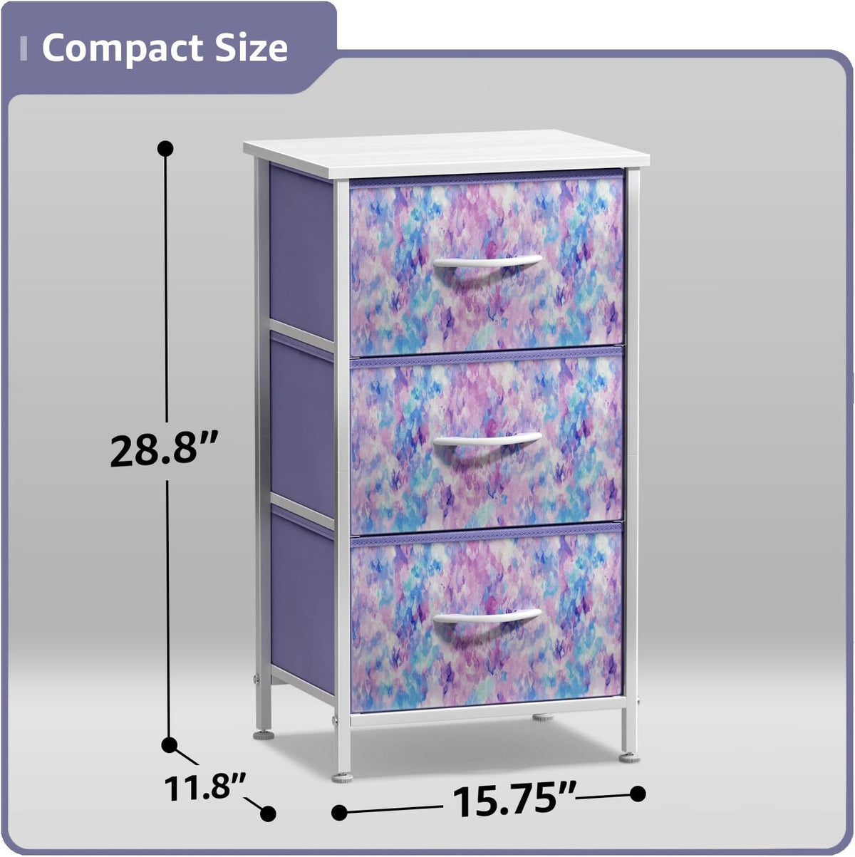 Dresser for Kids Bedroom, Fabric Drawers (5 Drawer, Pastel)