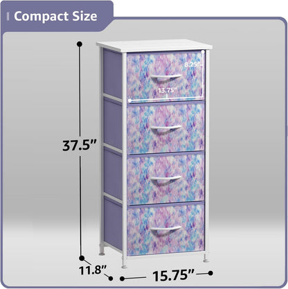 Dresser for Kids Bedroom, Fabric Drawers (5 Drawer, Pastel)