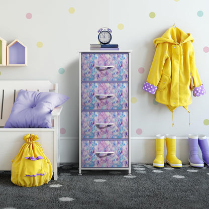 Dresser for Kids Bedroom, Fabric Drawers (5 Drawer, Pastel)