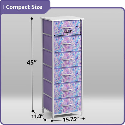 Dresser for Kids Bedroom, Fabric Drawers (5 Drawer, Pastel)