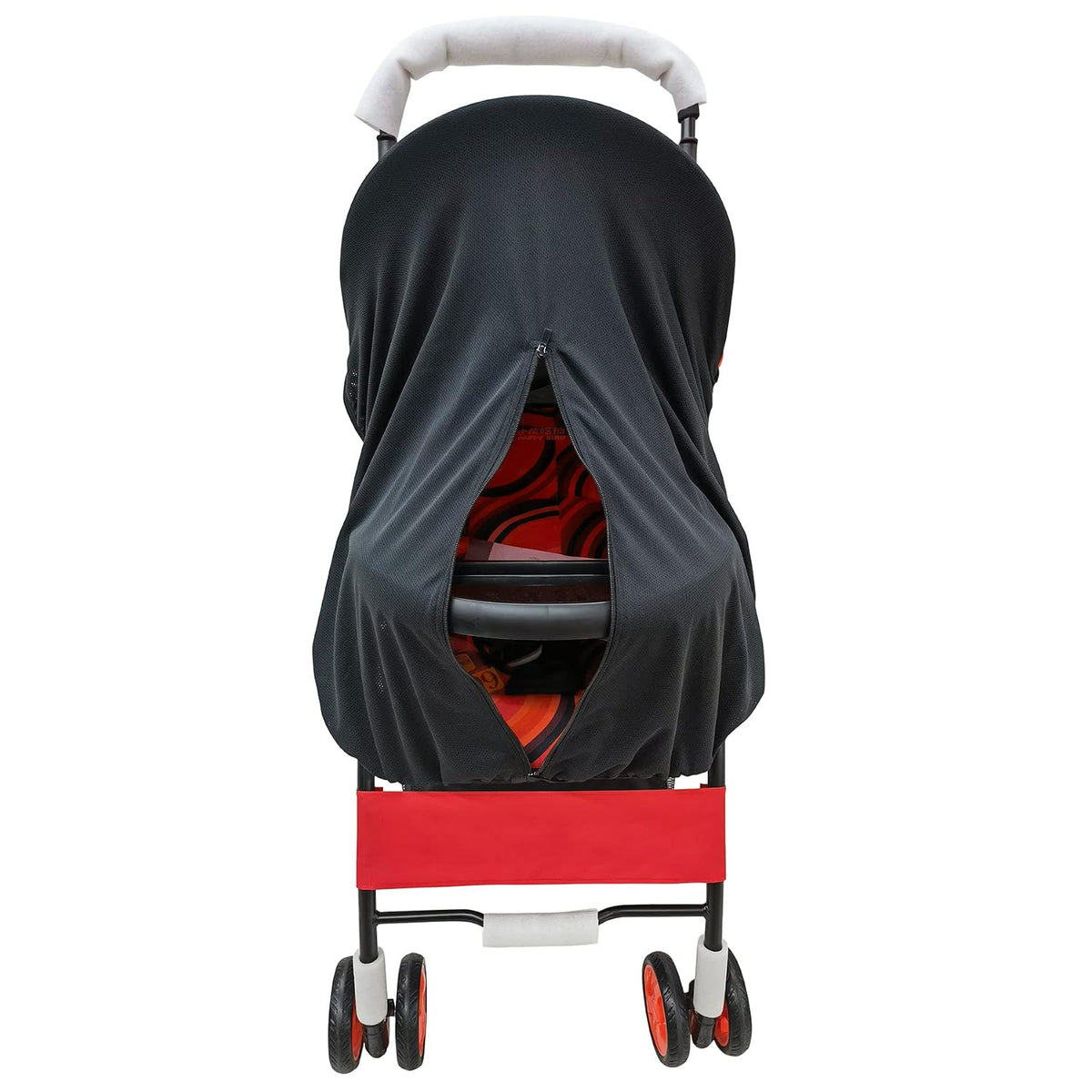 Sun Shade for Baby Strollers (0-6m), UV Sun and Sleep Shade Universal Fit for Baby Travel Size Strollers, Blackout Stroller Cover, Breathable and Stops 99% of The Sun's Rays (UPF50+) Black