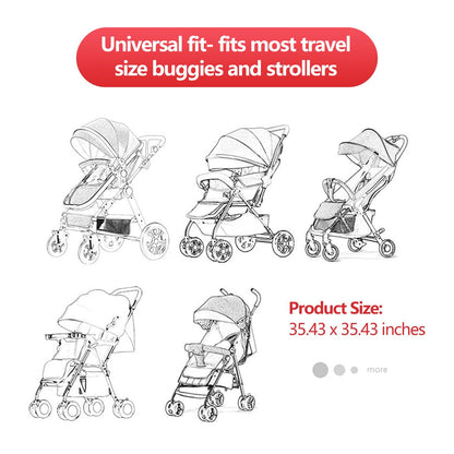 Sun Shade for Baby Strollers (0-6m), UV Sun and Sleep Shade Universal Fit for Baby Travel Size Strollers, Blackout Stroller Cover, Breathable and Stops 99% of The Sun's Rays (UPF50+) Black