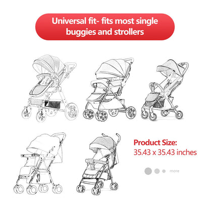 Sun Shade for Baby Strollers (0-6m), UV Sun and Sleep Shade Universal Fit for Baby Travel Size Strollers, Blackout Stroller Cover, Breathable and Stops 99% of The Sun's Rays (UPF50+) Black