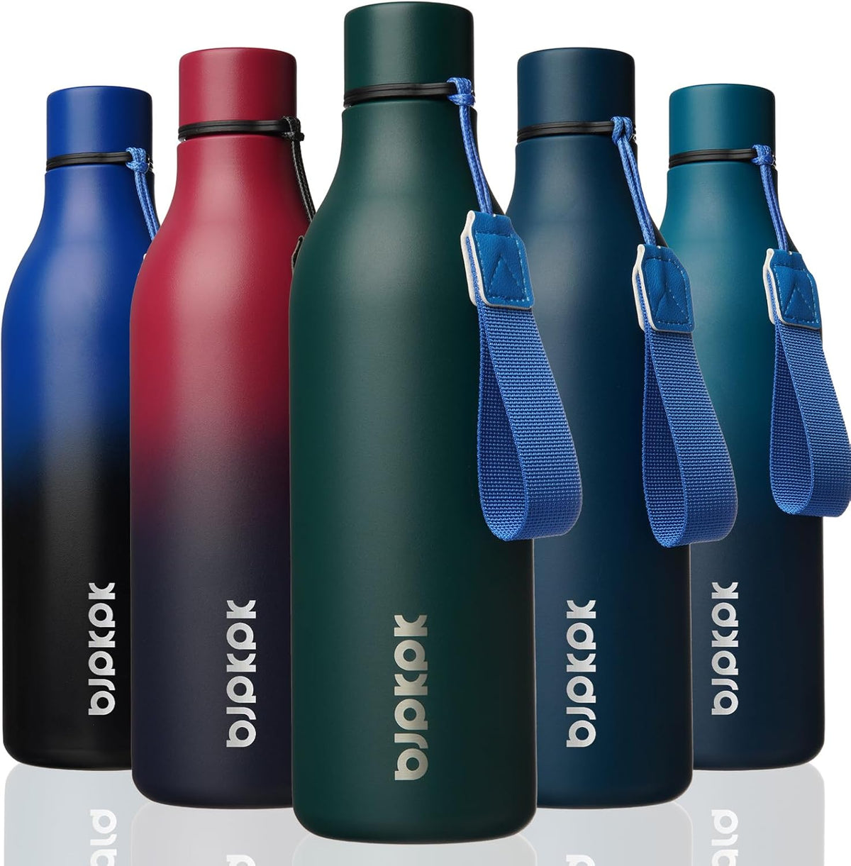 18oz Insulated Water Bottle, Stainless Steel Bottle with Carry Strap - Colors A