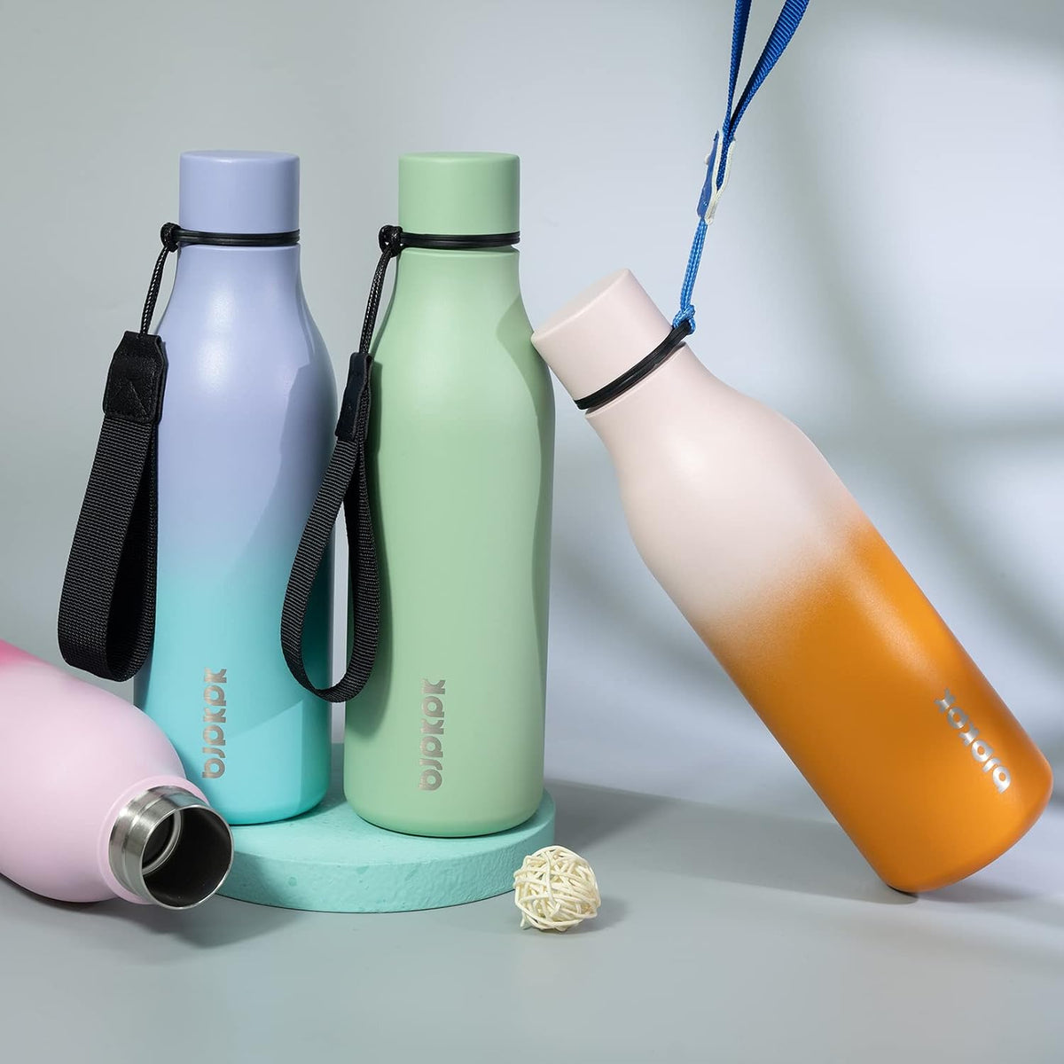 18oz Insulated Water Bottle, Stainless Steel Bottle with Carry Strap - Colors A