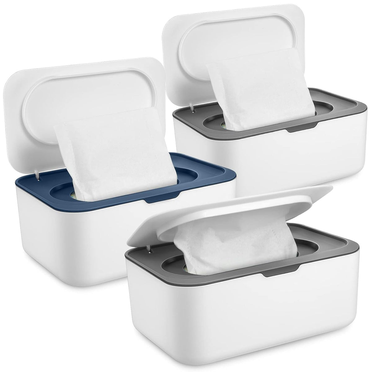 3 Pieces Baby Wipes Dispenser Baby Wipe Holder Container Case