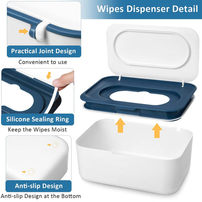 3 Pieces Baby Wipes Dispenser Baby Wipe Holder Container Case