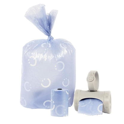 On-the-Go Gray Bag Dispenser and Waste Disposal Bags Refill, Lavender Scented & On The Go Dual Pacifier Holder, Keeps Baby’s Binkies Clean and Accessible, Includes Silicone Strap