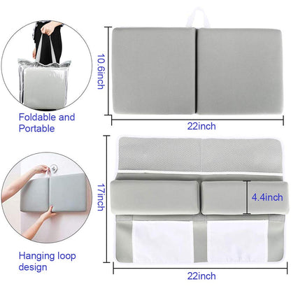 Kneeler Pad Elbow Support, Baby Bath Kneeler with Elbow Rest Set for Large Bathtub with Toy Organizer, Baby Bath Kneeler
