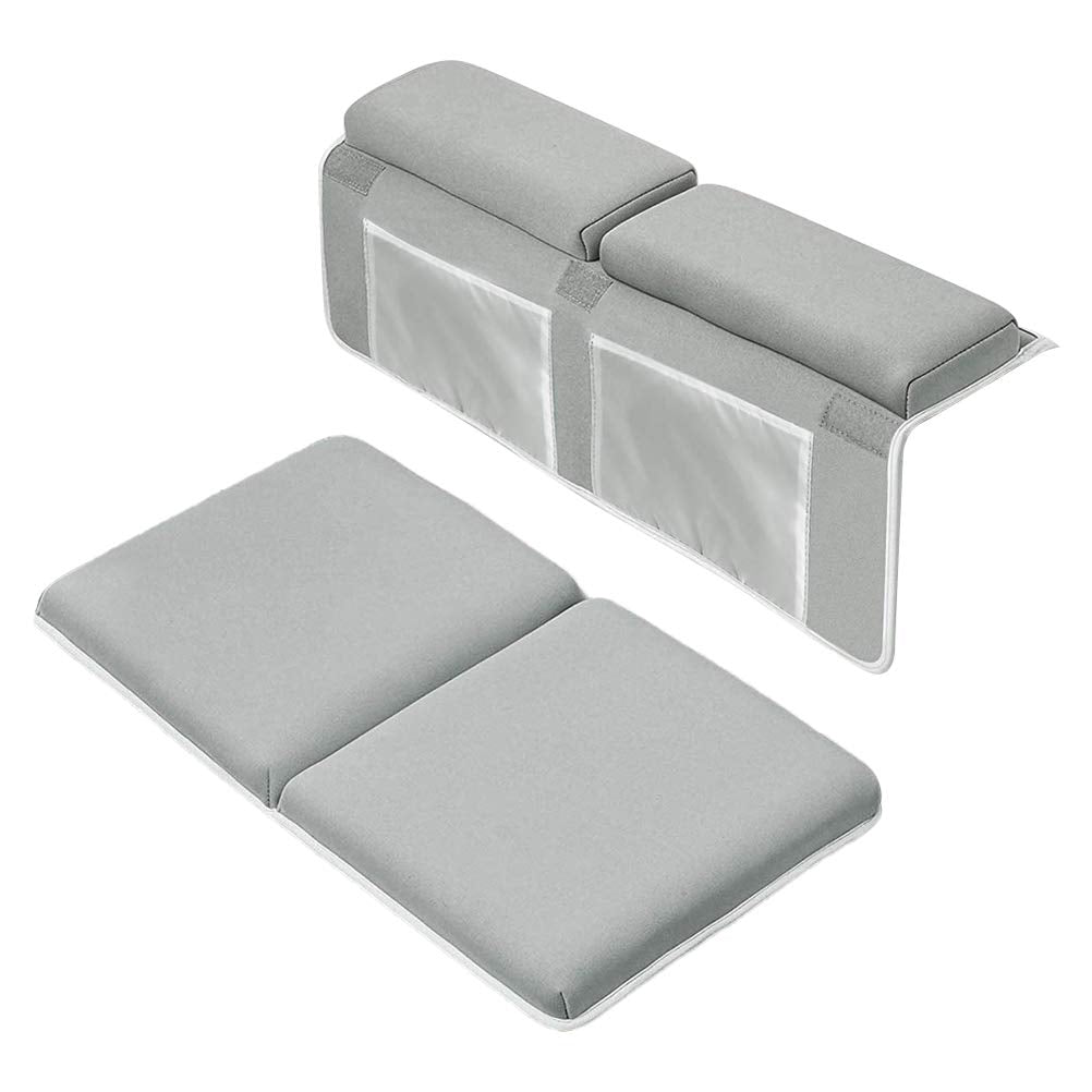 Kneeler Pad Elbow Support, Baby Bath Kneeler with Elbow Rest Set for Large Bathtub with Toy Organizer, Baby Bath Kneeler