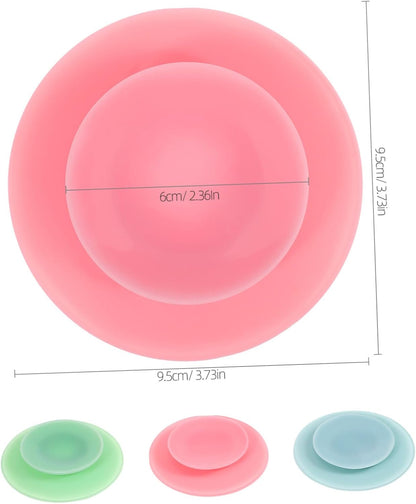 3pcs Non-Slip Suction Bowl Mats - Extra Strong Washable Silicone Pads for Plates & Bowls, Baby Led Weaning, Elderly & Disability Aid (Pink, Green, Blue)