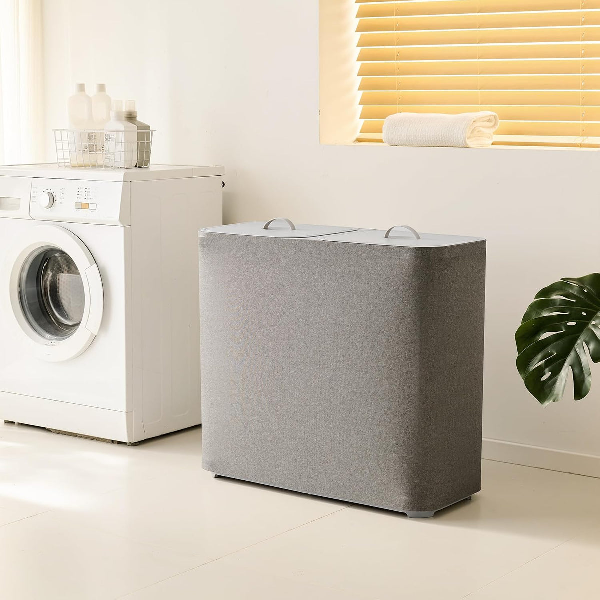 150L Double Laundry Hamper with Lid & Removable Bags